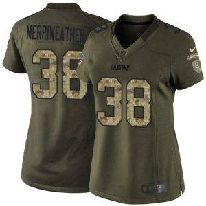 Fantastic Packers #38 Ellis Merriweather Green Women's Stitched NFL Limited 2015 Salute to Service Jersey to showcase your team pride