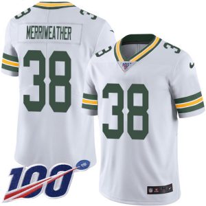 Fantastic Packers #38 Ellis Merriweather White Men's Stitched NFL 100th Season Vapor Untouchable Limited Jersey for ultimate sports enthusiasts