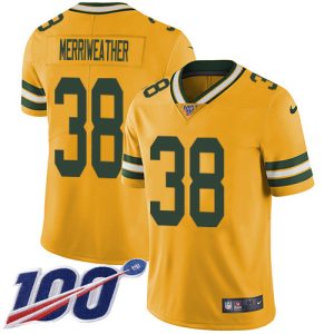 Amazing Packers #38 Ellis Merriweather Yellow Men's Stitched NFL Limited Rush 100th Season Jersey to stand out at the stadium