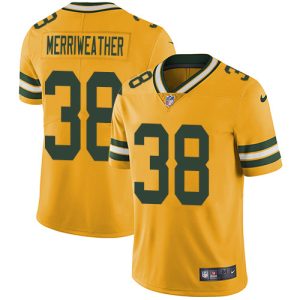 Unique Packers #38 Ellis Merriweather Yellow Men's Stitched NFL Limited Rush Jersey a must have addition to your collection