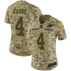 Terrific Packers #4 Brett Favre Camo Women's Stitched NFL Limited 2018 Salute to Service Jersey to stand out at the stadium