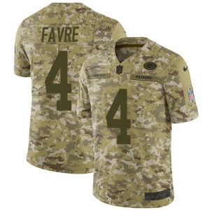 Terrific Packers #4 Brett Favre Camo Youth Stitched NFL Limited 2018 Salute to Service Jersey to showcase your team pride
