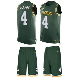 Outstanding Packers #4 Brett Favre Green Team Color Men's Stitched NFL Limited Tank Top Suit Jersey to stand out at the stadium