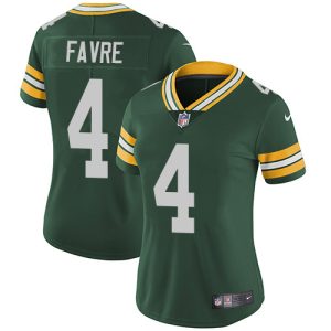Gorgeous Packers #4 Brett Favre Green Team Color Women's Stitched NFL Vapor Untouchable Limited Jersey for ultimate sports enthusiasts