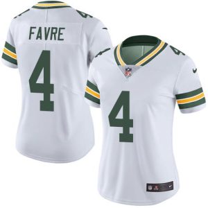 Impressive Packers #4 Brett Favre White Women's Stitched NFL Vapor Untouchable Limited Jersey a must have addition to your collection