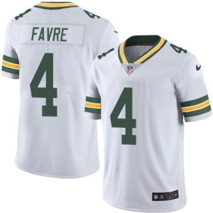 Stunning Packers #4 Brett Favre White Youth Stitched NFL Vapor Untouchable Limited Jersey to showcase your team pride