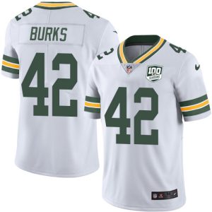 Gorgeous Packers #42 Oren Burks White Men's 100th Season Stitched NFL Vapor Untouchable Limited Jersey a must have addition to your collection