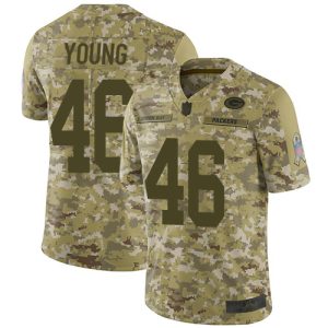 Amazing Packers #46 Christian Young Camo Youth Stitched NFL Limited 2018 Salute To Service Jersey to stand out at the stadium