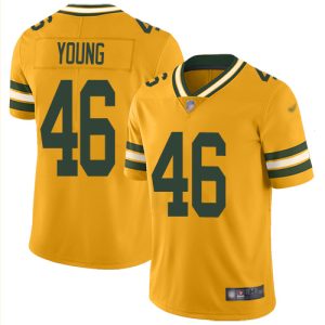 Stunning Packers #46 Christian Young Gold Men's Stitched NFL Limited Inverted Legend Jersey for ultimate sports enthusiasts