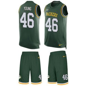 Amazing Packers #46 Christian Young Green Team Color Men's Stitched NFL Limited Tank Top Suit Jersey perfect for game day celebrations