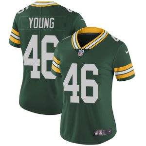 Gorgeous Packers #46 Christian Young Green Team Color Women's Stitched NFL Vapor Untouchable Limited Jersey for ultimate sports enthusiasts