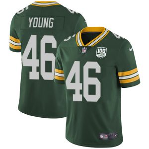 Unique Packers #46 Christian Young Green Team Color Youth 100th Season Stitched NFL Vapor Untouchable Limited Jersey perfect for game day celebrations