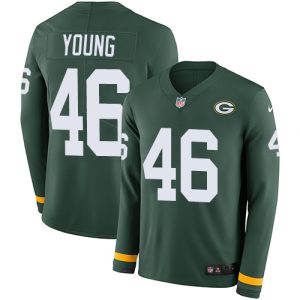 Fantastic Packers #46 Christian Young Green Team Color Youth Stitched NFL Limited Therma Long Sleeve Jersey for ultimate sports enthusiasts