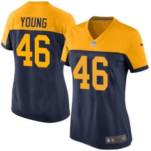 Fantastic Packers #46 Christian Young Navy Blue Alternate Women's Stitched NFL Vapor Untouchable Limited Jersey perfect for game day celebrations