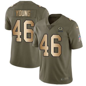 Terrific Packers #46 Christian Young Olive/Gold Youth Stitched NFL Limited 2017 Salute To Service Jersey to showcase your team pride