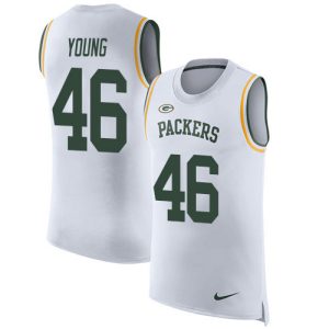 Unique Packers #46 Christian Young White Men's Stitched NFL Limited Rush Tank Top Jersey to stand out at the stadium