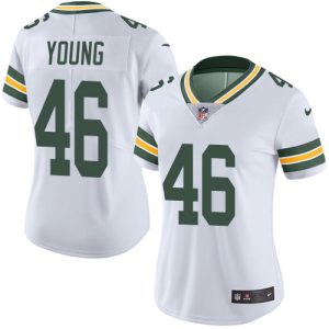 Terrific Packers #46 Christian Young White Women's Stitched NFL Vapor Untouchable Limited Jersey for ultimate sports enthusiasts