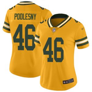 Stunning Packers #46 Jack Podlesny Gold Women's Stitched NFL Limited Inverted Legend Jersey perfect for game day celebrations
