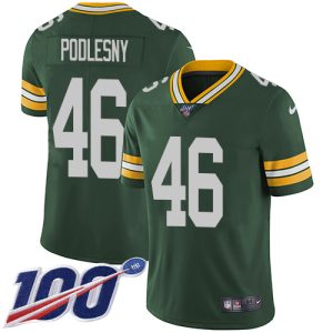Unique Packers #46 Jack Podlesny Green Team Color Men's Stitched NFL 100th Season Vapor Untouchable Limited Jersey for die hard Packers fans