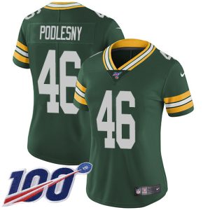 Fantastic Packers #46 Jack Podlesny Green Team Color Women's Stitched NFL 100th Season Vapor Untouchable Limited Jersey to stand out at the stadium