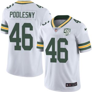Amazing Packers #46 Jack Podlesny White Men's 100th Season Stitched NFL Vapor Untouchable Limited Jersey perfect for game day celebrations
