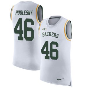 Outstanding Packers #46 Jack Podlesny White Men's Stitched NFL Limited Rush Tank Top Jersey perfect for game day celebrations