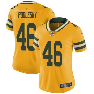 Outstanding Packers #46 Jack Podlesny Yellow Women's Stitched NFL Limited Rush 100th Season Jersey to stand out at the stadium