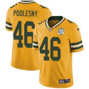 Unique Packers #46 Jack Podlesny Yellow Youth 100th Season Stitched NFL Limited Rush Jersey to stand out at the stadium