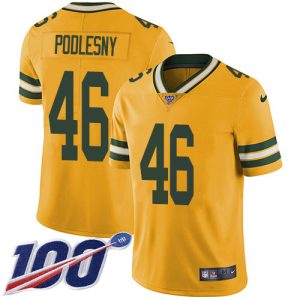 Outstanding Packers #46 Jack Podlesny Yellow Youth Stitched NFL Limited Rush 100th Season Jersey for ultimate sports enthusiasts