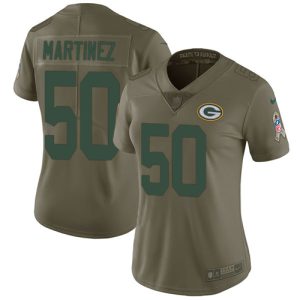 Amazing Packers #50 Blake Martinez Olive Women's Stitched NFL Limited 2017 Salute to Service Jersey for die hard Packers fans