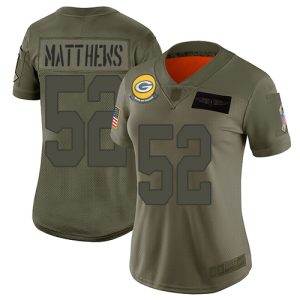 Terrific Packers #52 Clay Matthews Camo Women's Stitched NFL Limited 2019 Salute to Service Jersey a must have addition to your collection