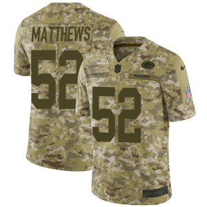 Unique Packers #52 Clay Matthews Camo Youth Stitched NFL Limited 2018 Salute to Service Jersey for die hard Packers fans