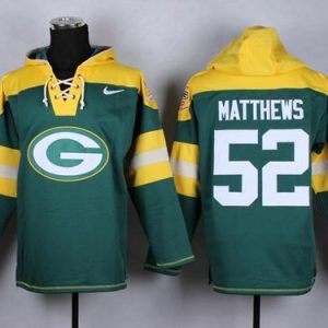 Amazing Packers #52 Clay Matthews Green Player Pullover NFL Hoodie a must have addition to your collection