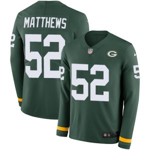 Amazing Packers #52 Clay Matthews Green Team Color Men's Stitched NFL Limited Therma Long Sleeve Jersey to stand out at the stadium