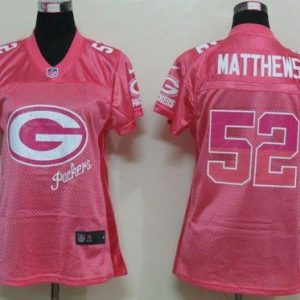 Terrific Packers #52 Clay Matthews Pink Women's Fem Fan NFL Game Jersey to showcase your team pride