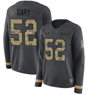 Amazing Packers #52 Rashan Gary Anthracite Salute to Service Women's Stitched NFL Limited Therma Long Sleeve Jersey to showcase your team pride