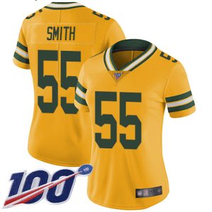 Impressive Packers #55 Za'Darius Smith Yellow Women's Stitched NFL Limited Rush 100th Season Jersey a must have addition to your collection