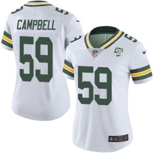 Fantastic Packers #59 De'Vondre Campbell White Women's 100th Season Stitched NFL Vapor Untouchable Limited Jersey a must have addition to your collection