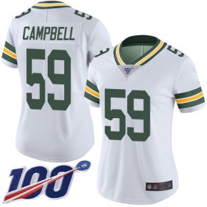 Impressive Packers #59 De'Vondre Campbell White Women's Stitched NFL 100th Season Vapor Untouchable Limited Jersey a must have addition to your collection