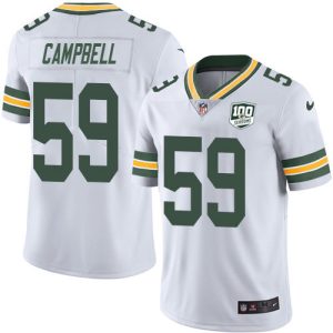 Gorgeous Packers #59 De'Vondre Campbell White Youth 100th Season Stitched NFL Vapor Untouchable Limited Jersey a must have addition to your collection