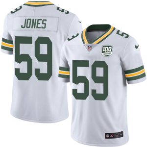 Outstanding Packers #59 Markus Jones White Men's 100th Season Stitched NFL Vapor Untouchable Limited Jersey to showcase your team pride