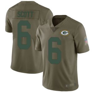 Fantastic Packers #6 JK Scott Olive Men's Stitched NFL Limited 2017 Salute To Service Jersey a must have addition to your collection