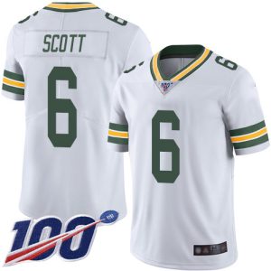 Stunning Packers #6 JK Scott White Men's Stitched NFL 100th Season Vapor Limited Jersey for die hard Packers fans