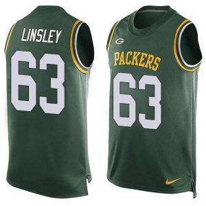Amazing Packers #63 Corey Linsley Green Team Color Men's Stitched NFL Limited Tank Top Jersey for ultimate sports enthusiasts