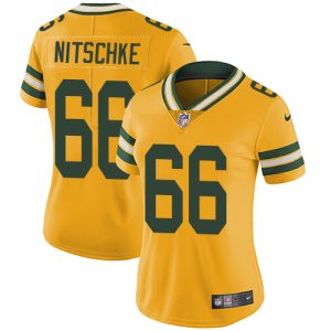 Fantastic Packers #66 Ray Nitschke Yellow Women's Stitched NFL Limited Rush Jersey to showcase your team pride