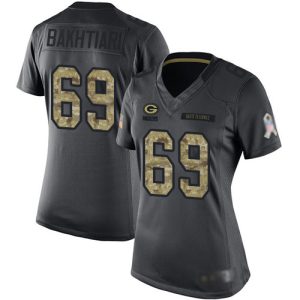 Amazing Packers #69 David Bakhtiari Black Women's Stitched NFL Limited 2016 Salute to Service Jersey to stand out at the stadium