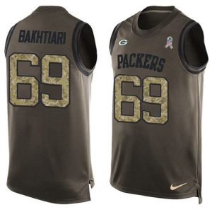 Terrific Packers #69 David Bakhtiari Green Men's Stitched NFL Limited Salute To Service Tank Top Jersey to stand out at the stadium