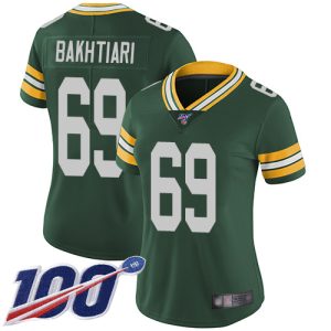 Impressive Packers #69 David Bakhtiari Green Team Color Women's Stitched NFL 100th Season Vapor Limited Jersey a must have addition to your collection