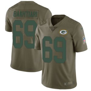 Terrific Packers #69 David Bakhtiari Olive Men's Stitched NFL Limited 2017 Salute To Service Jersey for ultimate sports enthusiasts