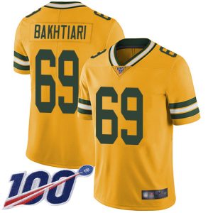 Amazing Packers #69 David Bakhtiari Yellow Youth Stitched NFL Limited Rush 100th Season Jersey to showcase your team pride